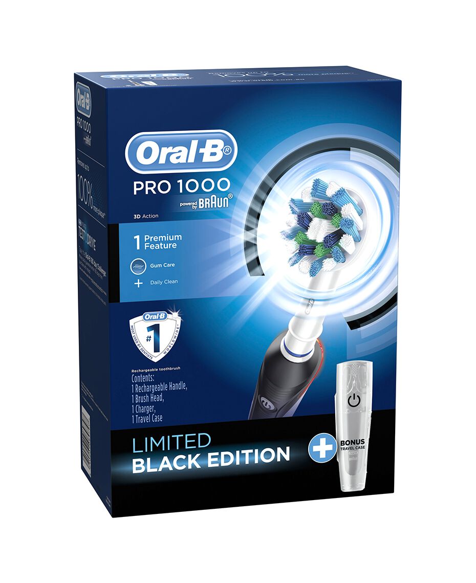 OralB PRO 1000 Black Electric Toothbrush Shaver Shop